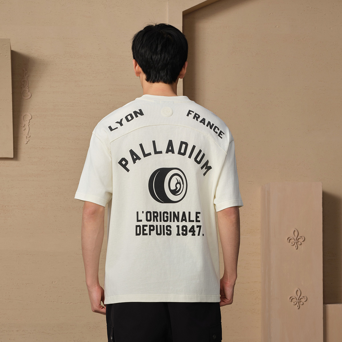 男裝 HERITAGE PALLADIUM LOGO 寬鬆落肩全棉T裇