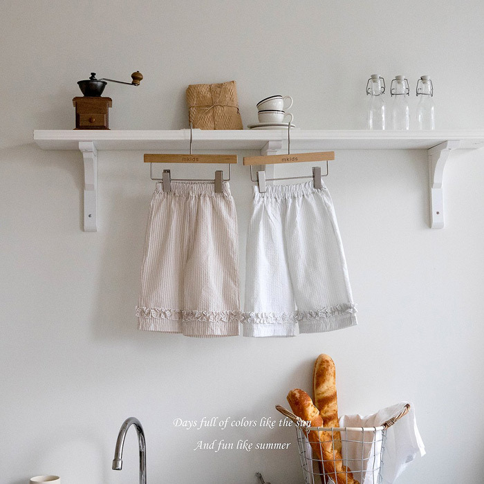 正韓夏mkids 兩色甜美花邊直筒褲