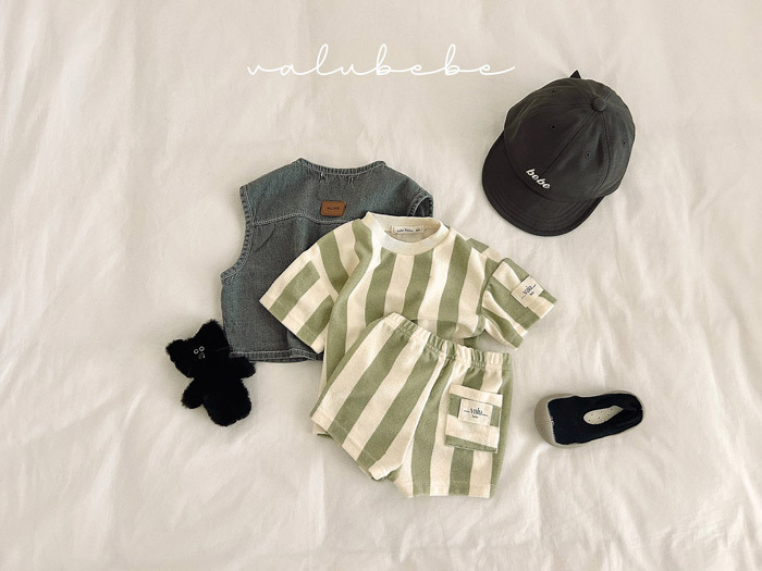 正韓夏valu_bebe 兩色直條上衣