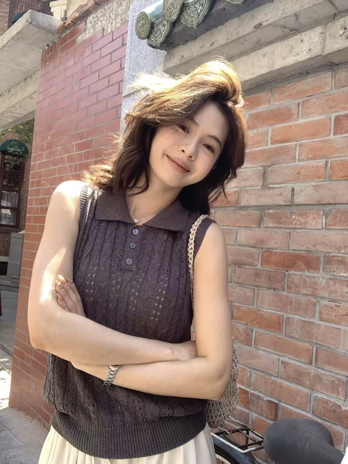 817 Polo領針織背心