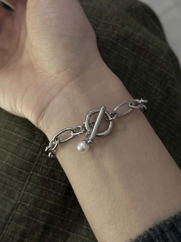 （現貨）韓牌 OFUSE pearl drop bracelet(cross) 手鏈 OFUSE03