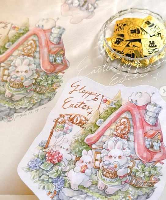 Pei+Pei．彩蛋莊園 造型卡片(含A6信封、封口貼紙)