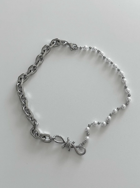 （現貨）韓牌 OFUSE wire pearl choker 項鍊 OFUSE04