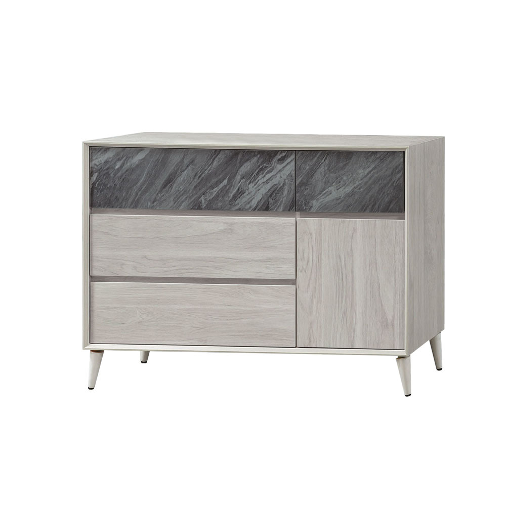 柏蒂家居-凱薩4尺單門四抽收納櫃/四斗櫃/多功能置物櫃