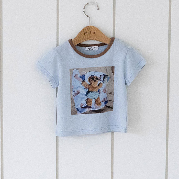 正韓夏mkids 兩色日光浴熊上衣