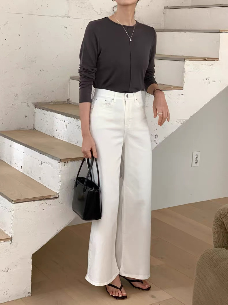 406 正韓直筒高腰牛仔褲