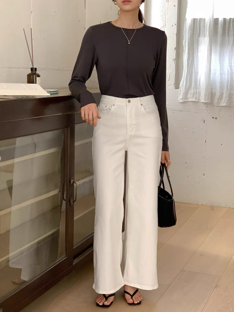 406 正韓直筒高腰牛仔褲