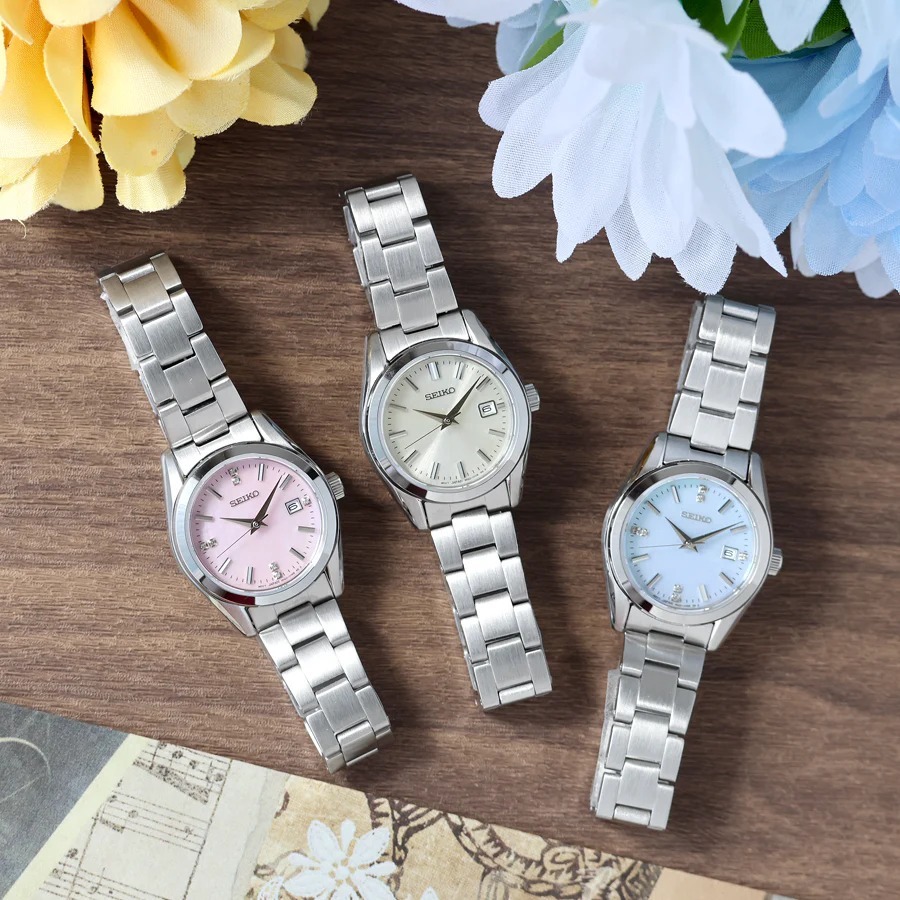 精工 Seiko Selection  Quartz Seiko Selection Analog Sapphire Crystal Stainless Steel Ladies Watch HFH001P , HFH002P , HFH003P 精選系列石英藍寶石水晶不鏽鋼錶帶女錶