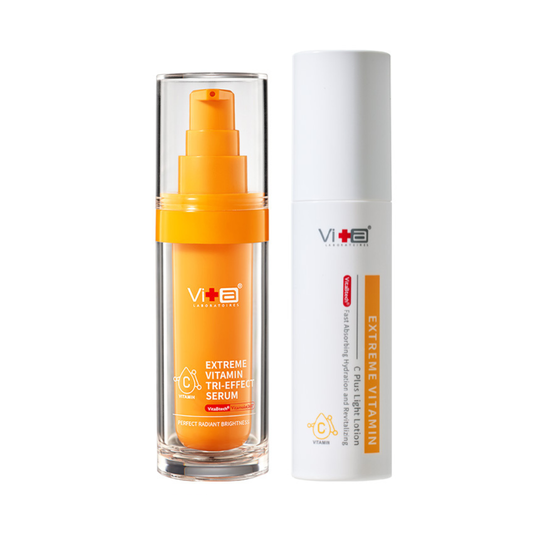 【玻璃光感肌雙主星】薇佳｜維他命完美三抗精華+超級維他命C水凝乳