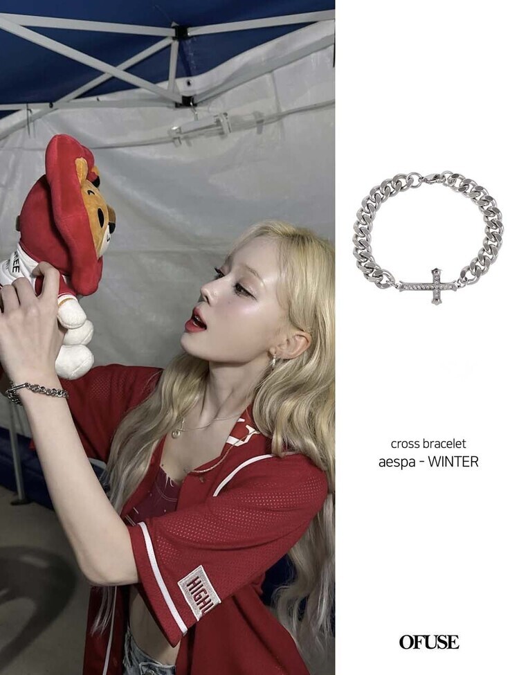 （現貨）韓牌 OFUSE cross bracelet 手鏈 金冬天同款  OFUSE12