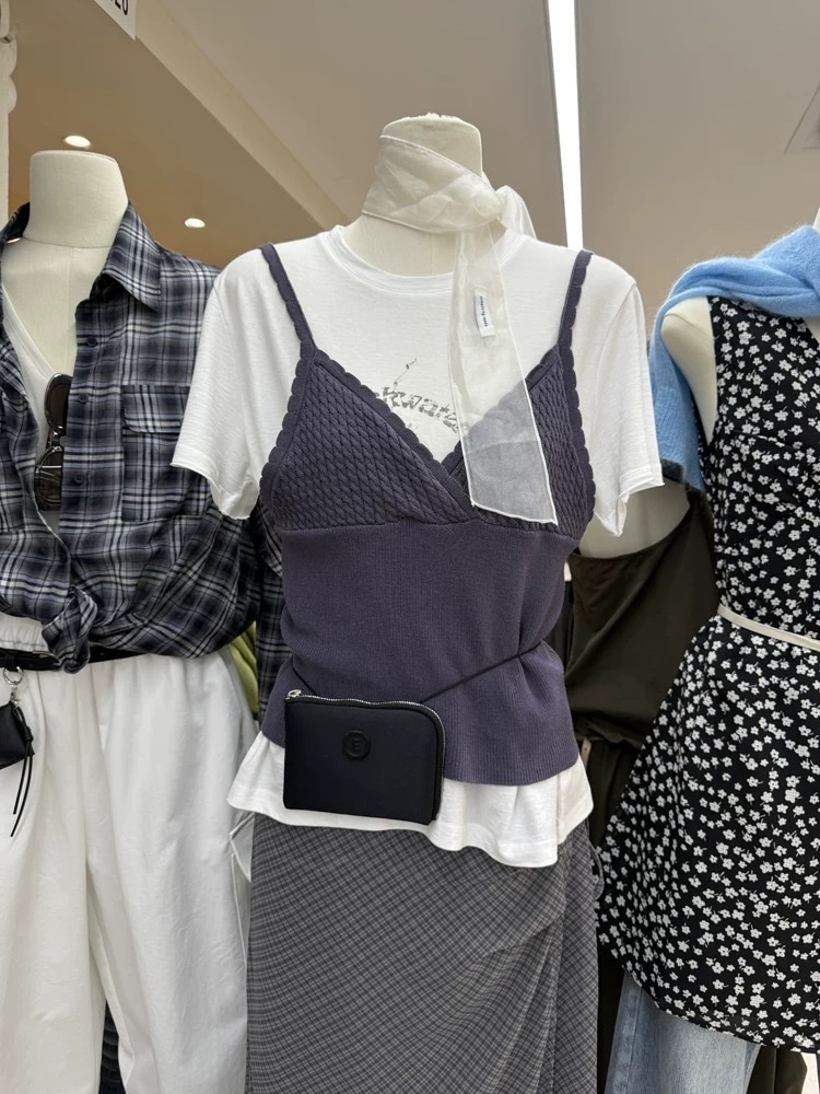 315 細肩帶造型針織背心