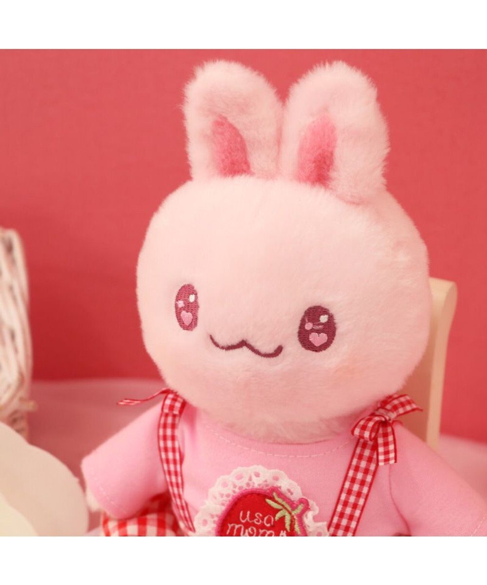 USAMOMO萌兔桃桃 格紋草莓小兔 22cm