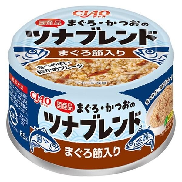 CIAO 貓罐頭．吞拿魚+鰹魚+吞拿魚片混合罐85g #A-264