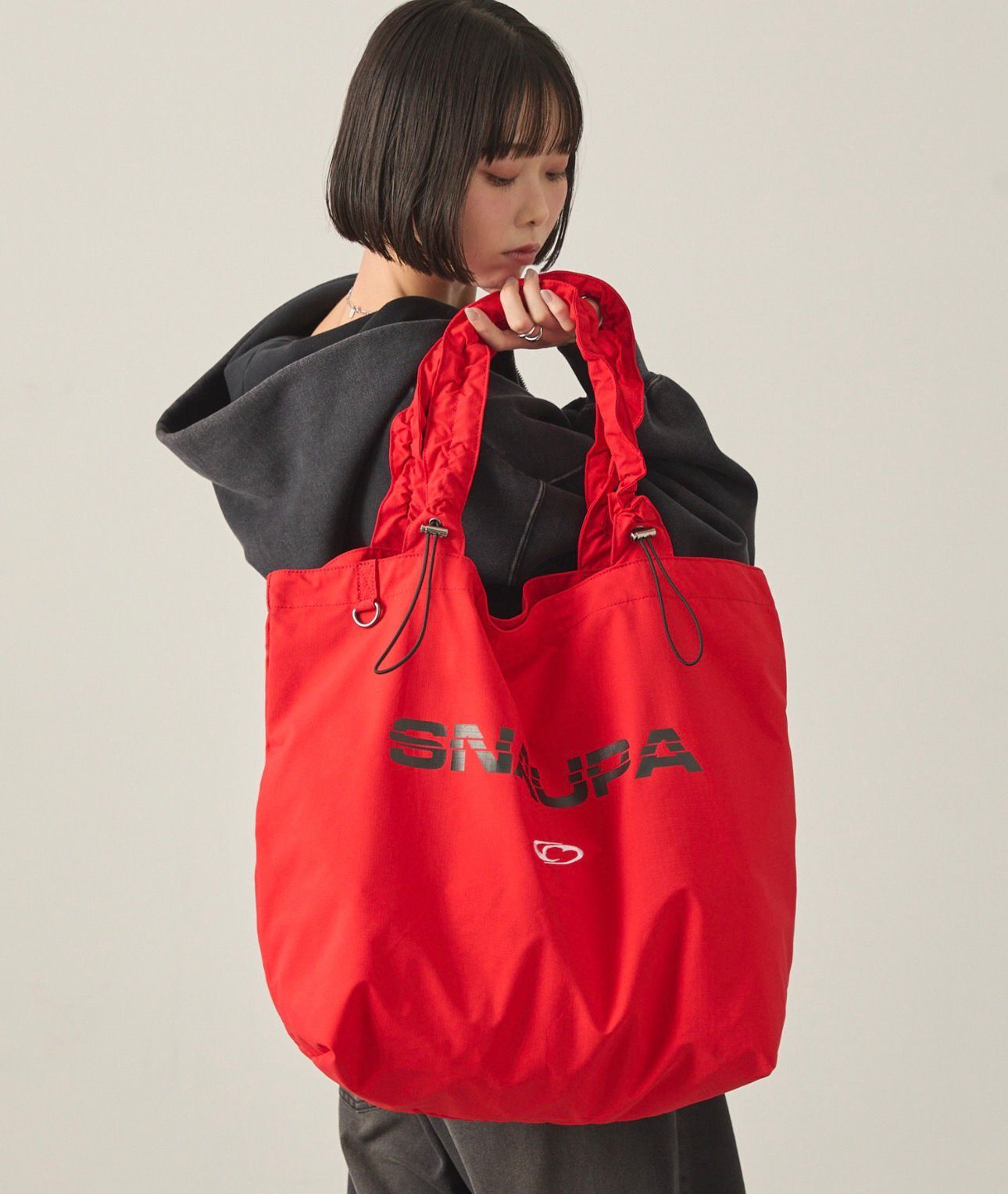 【預購】JM040903 Snap club 抽繩抓皺手提大容量托特包