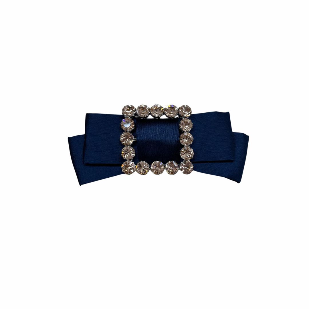 1CI1004-116 CATHERINE OSTI BOW BROOCH ‘’SUZANNE’’ Navy (A-EU-E)