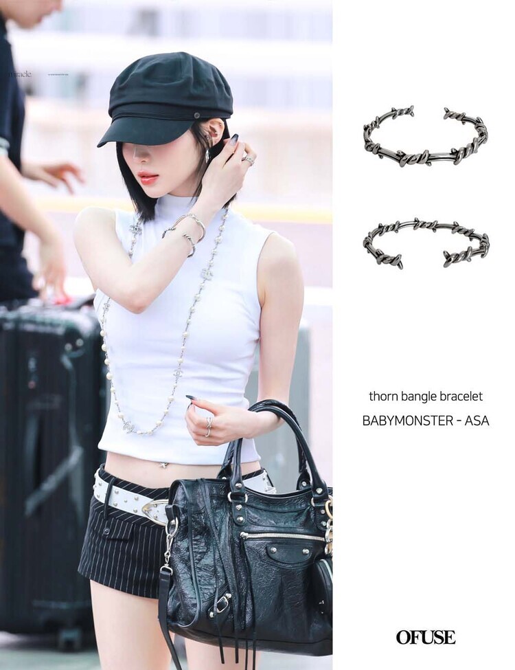 （現貨）韓牌 OFUSE thorn bangle bracelet 手環 ASA Giselle  同款 OFUSE14