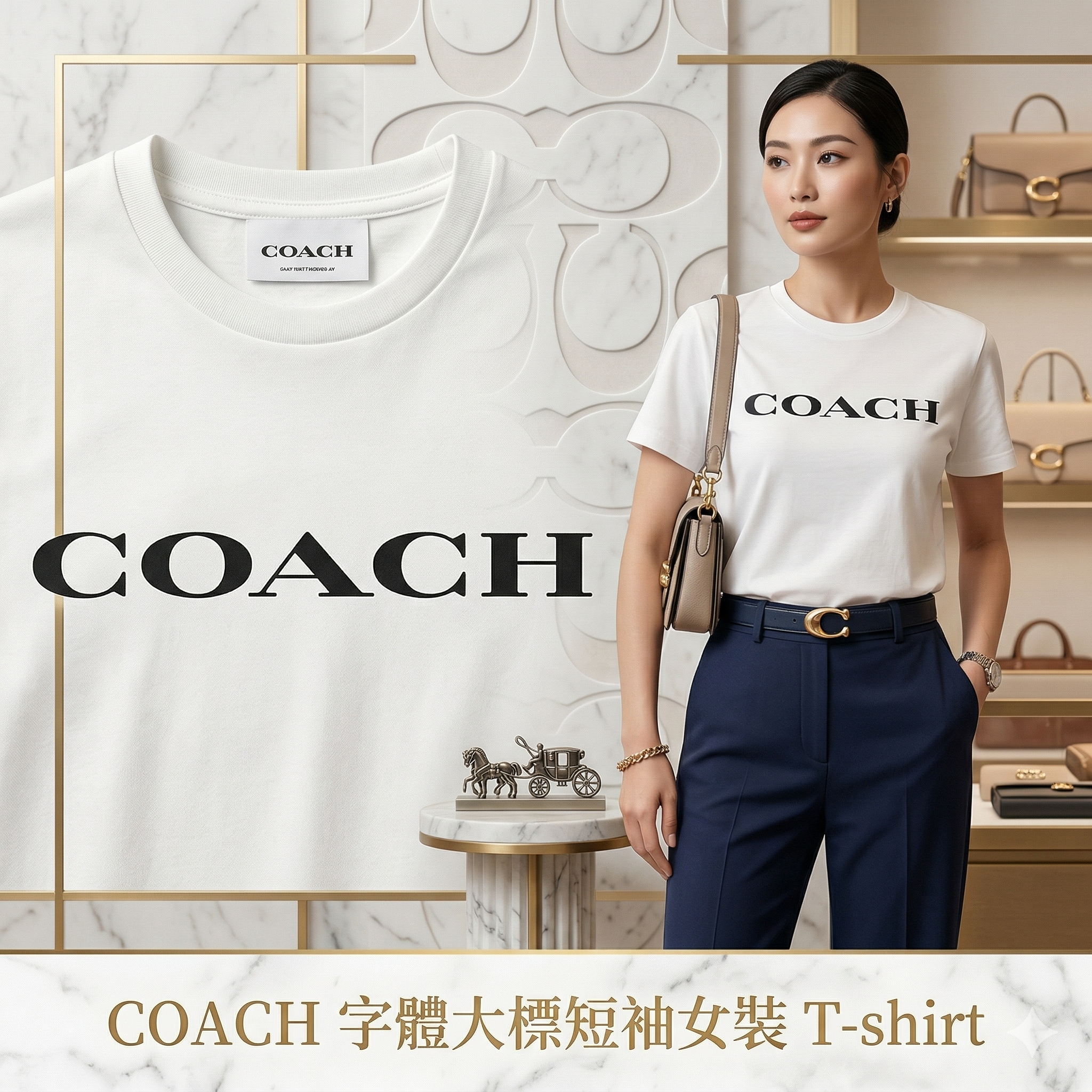 【預購】H040982 COACH 字體大標短袖女裝 T-shirt