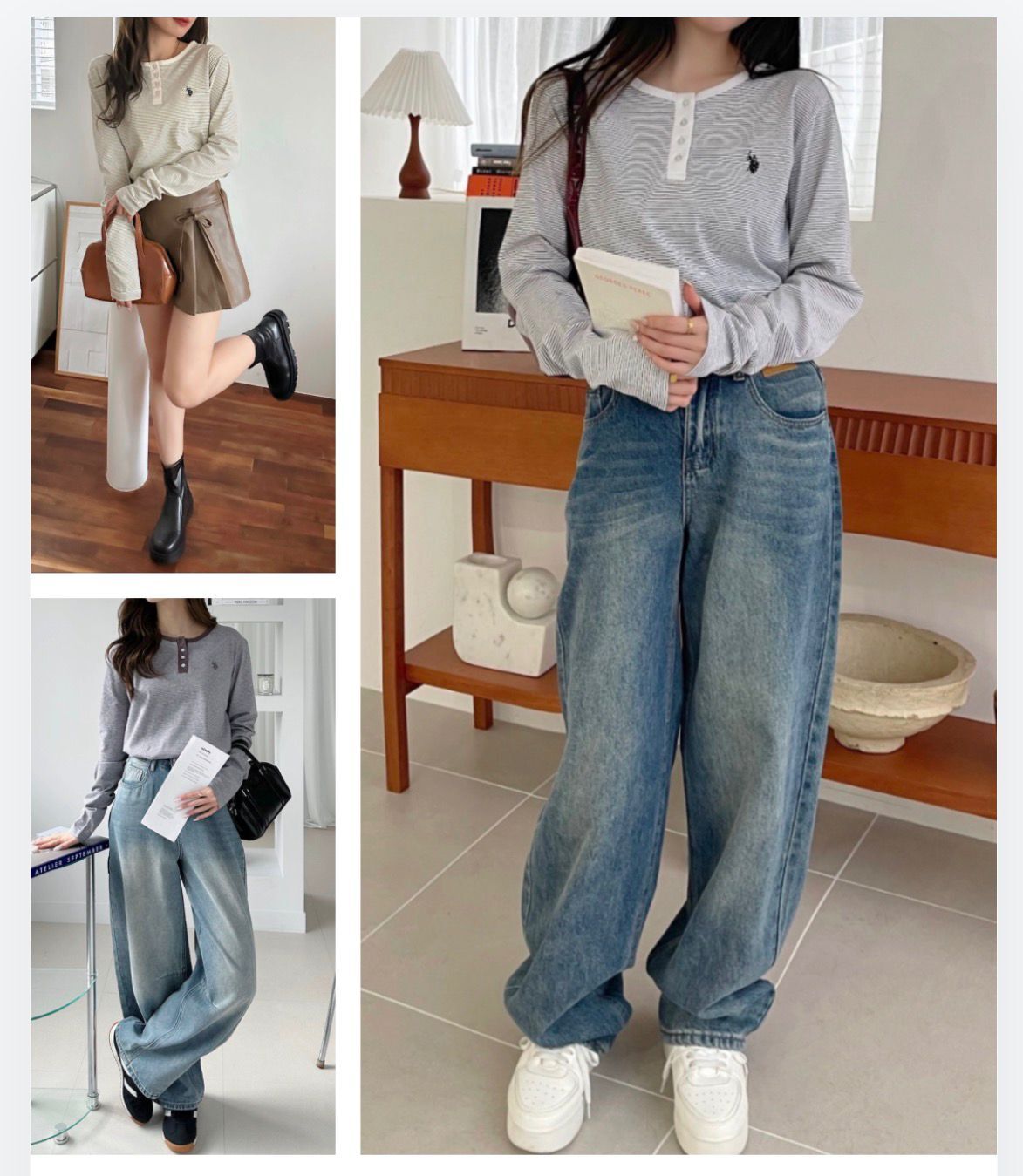 【預購】JM040905 U.S. POLO ASSN. 經典亨利領條紋上衣