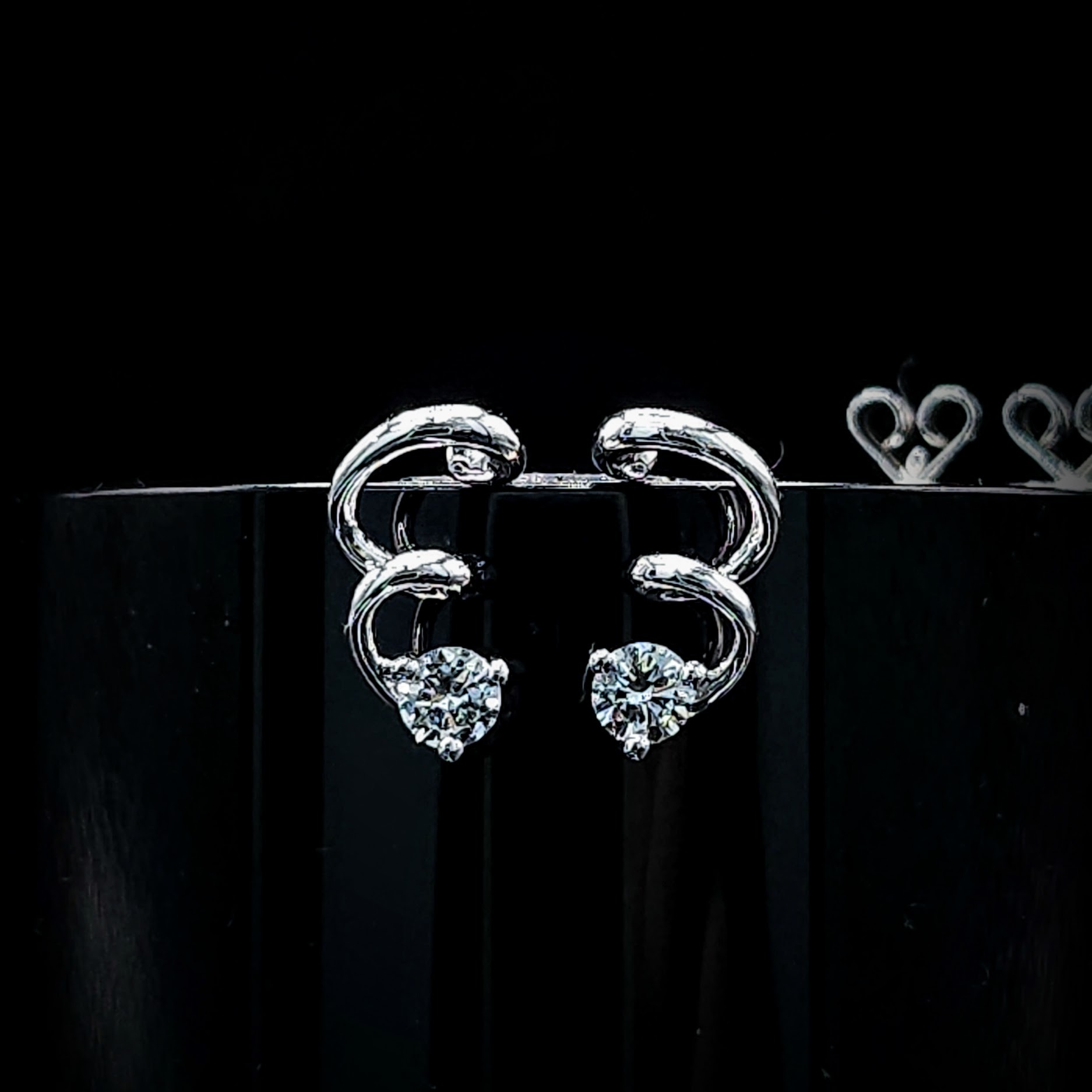 全新18K白金【主石22份鑽石】耳環