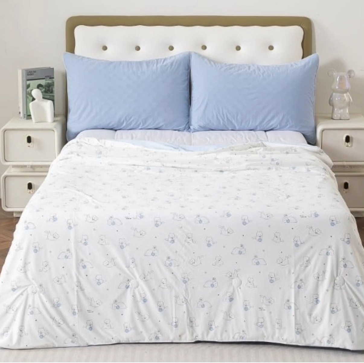 可愛小白貓冰冰涼被