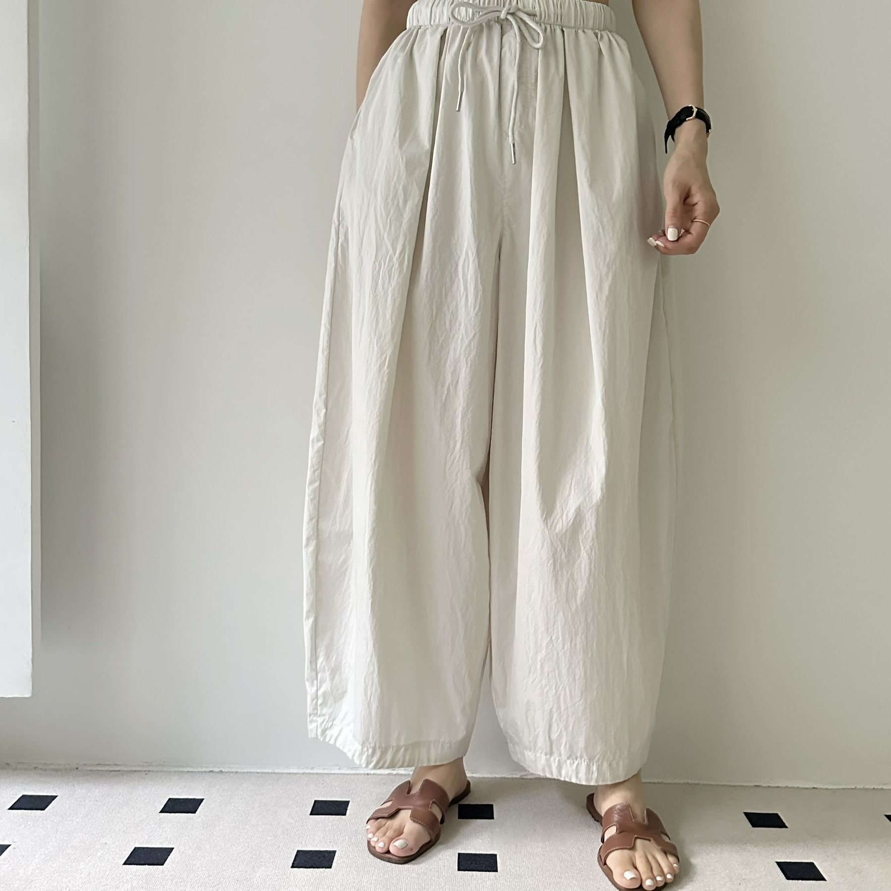 【BONNIE】💚全橡筋腰風衣料闊褲 (E11-E14)