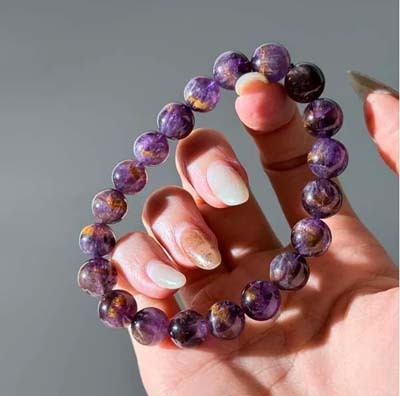 果石嚴選紫鈦晶手鍊