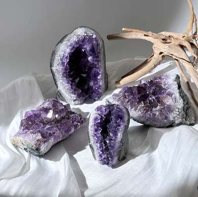 果石嚴選紫鈦晶簇