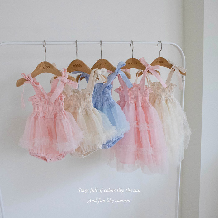 正韓夏mkids 三色美好夏日包屁紗裙