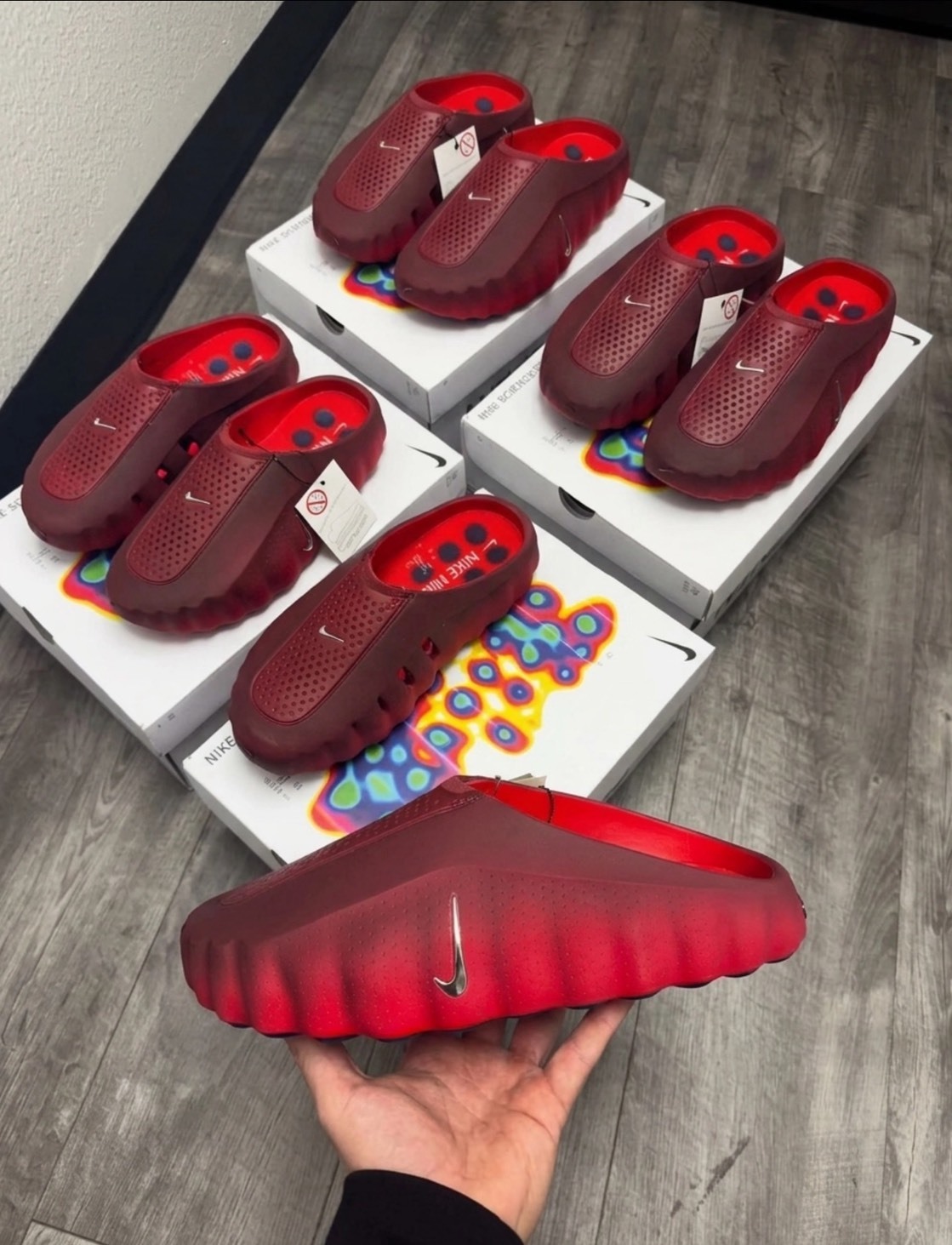 Nike Mind 001 科技拖鞋 穆勒鞋 酒紅