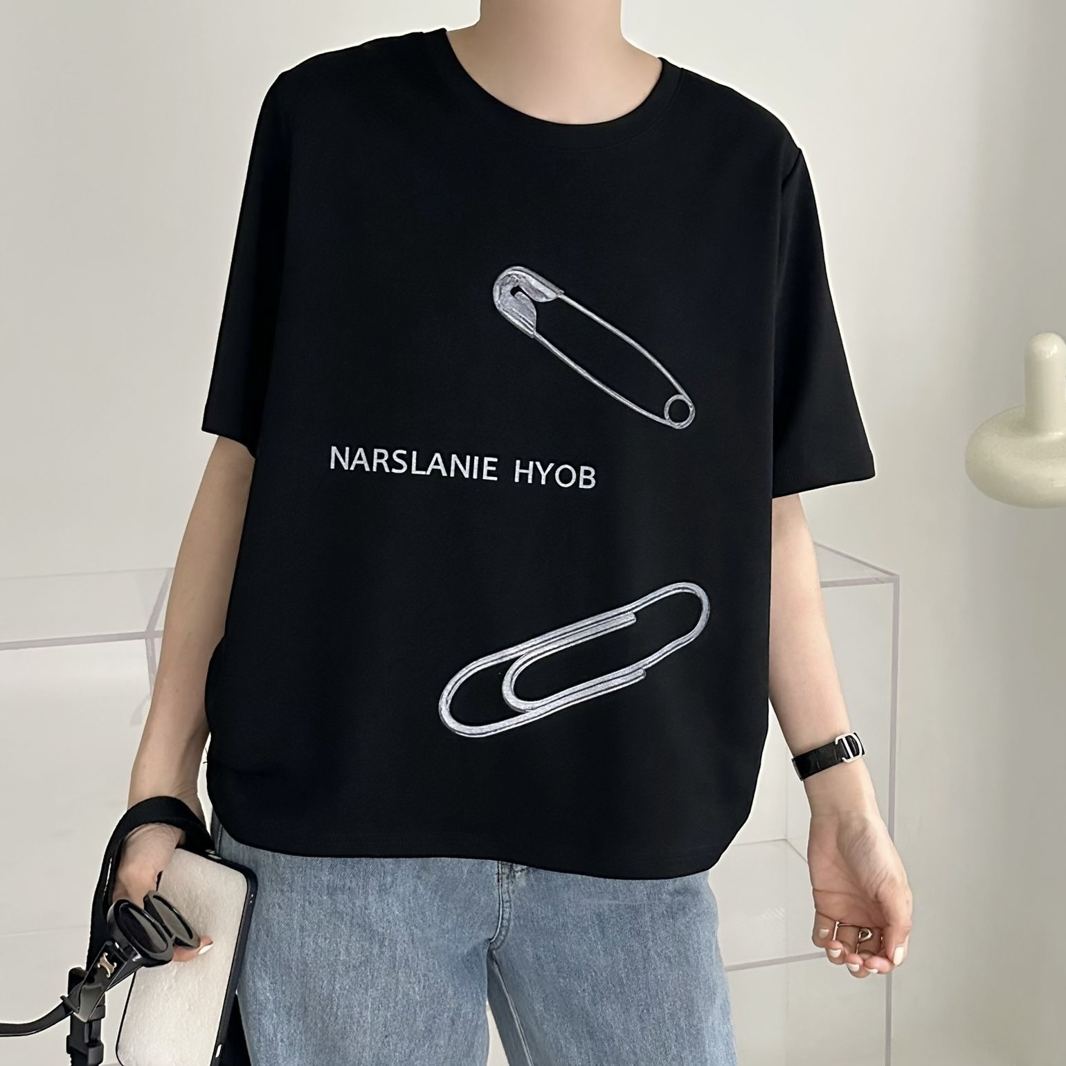 【BONNIE】❤️扣針英文字短袖TOP (E46-E48)