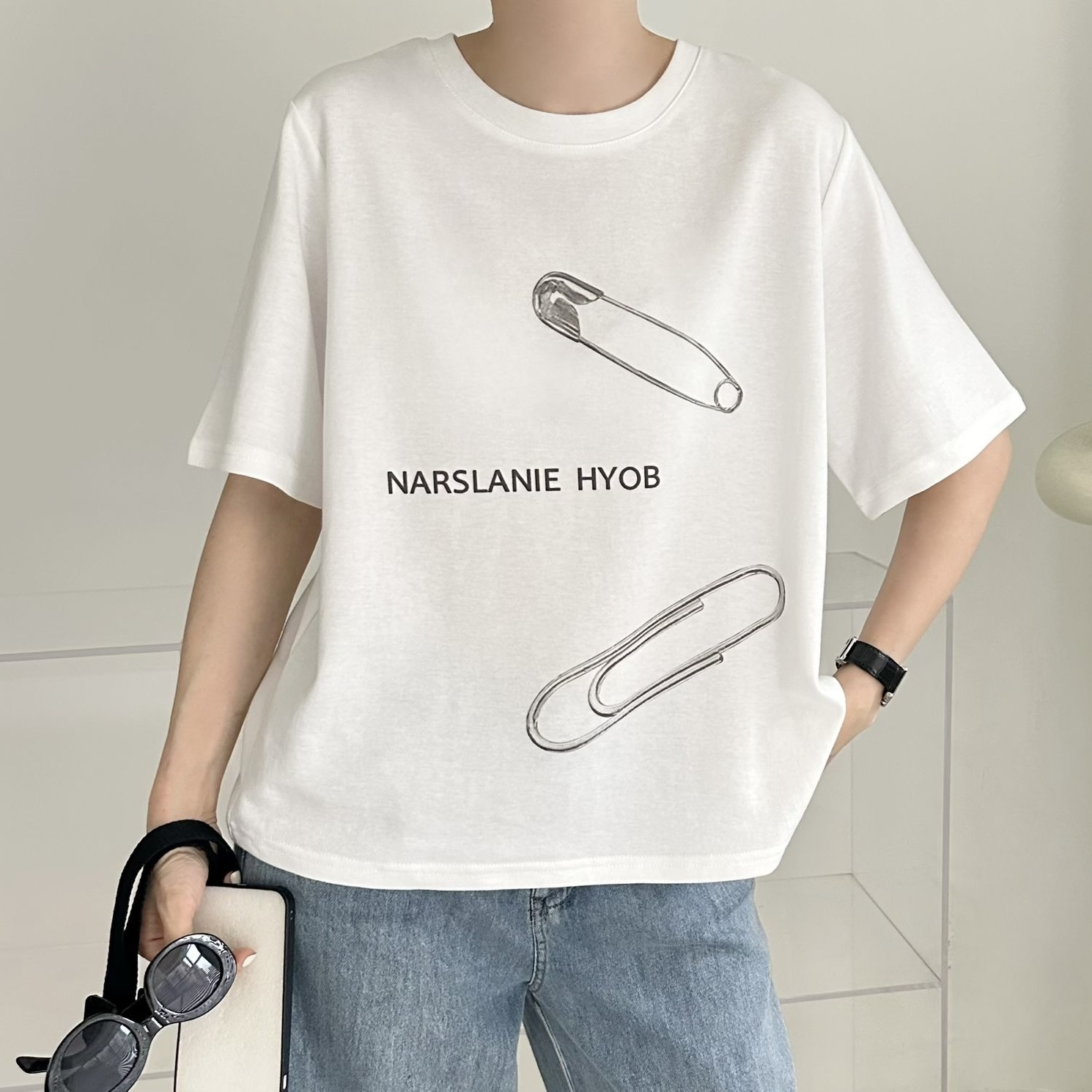 【BONNIE】❤️扣針英文字短袖TOP (E46-E48)