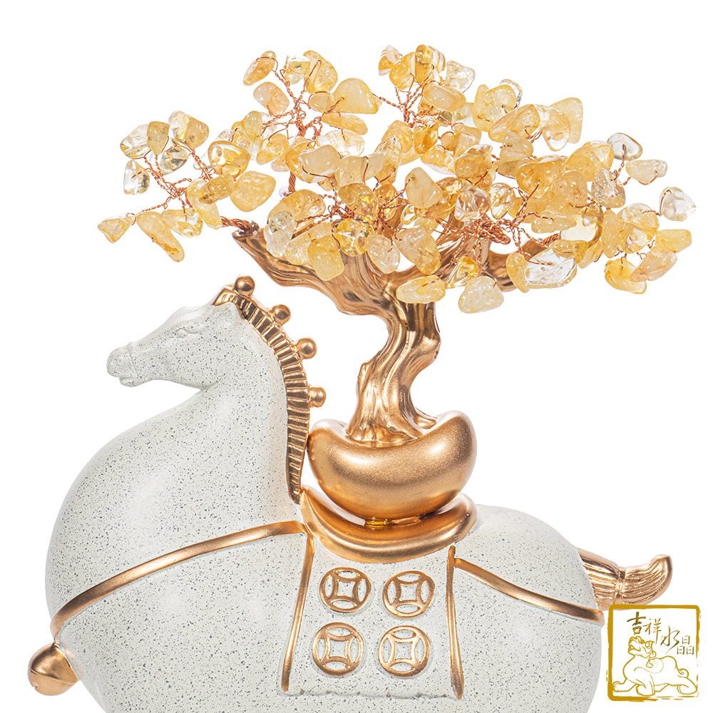 黃水晶馬到成功發財樹 860g 馬上有錢