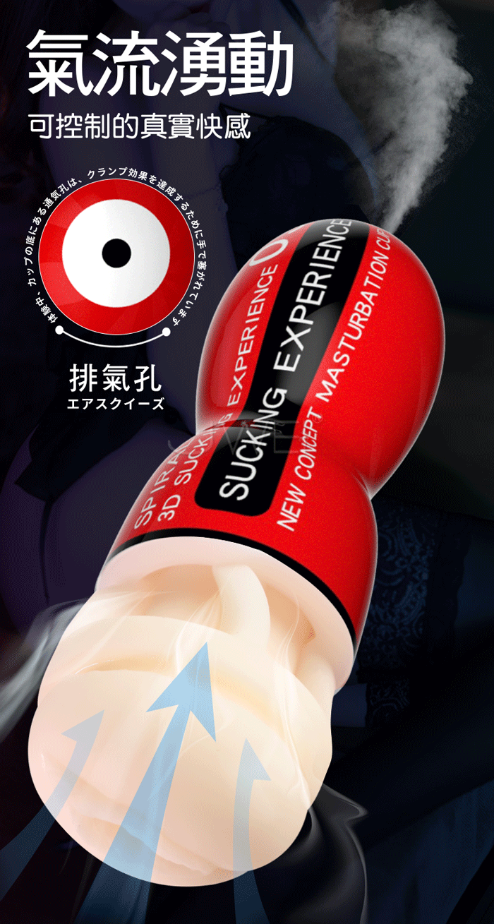 漫窩杯．氣壓吸夾 螺紋軟Q通道 自慰訓練飛機杯【黑色陰交款】