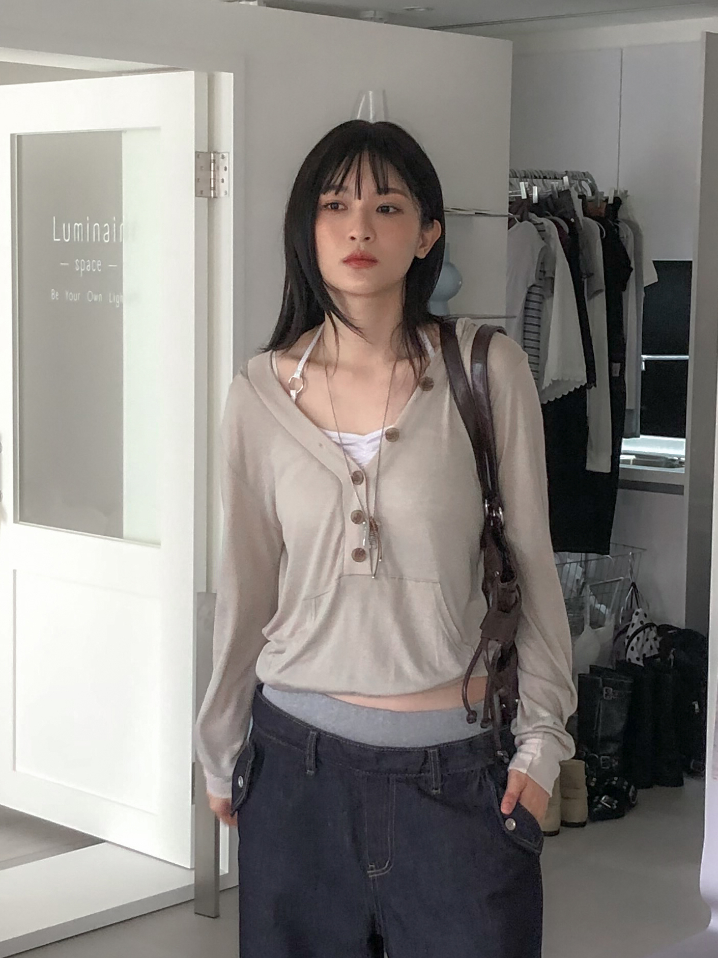 o ring halter sleeveless #背心