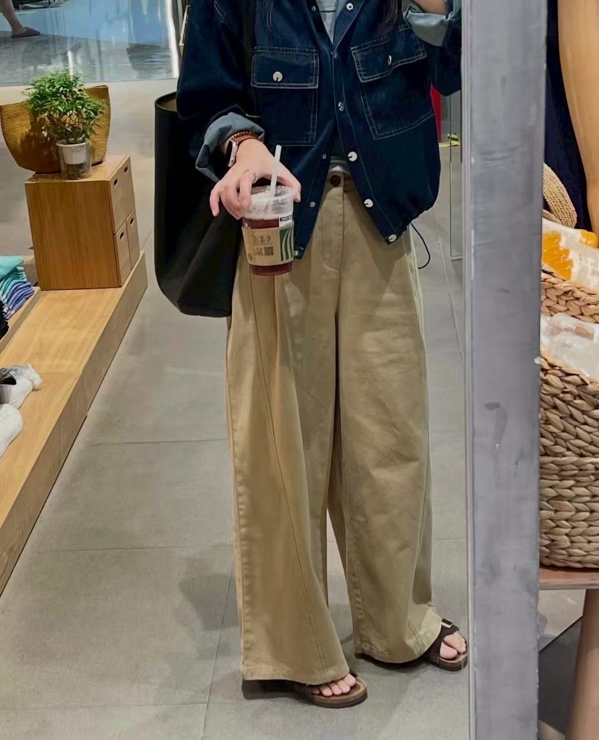 052 日系慵懶鬆弛感休閒寬褲