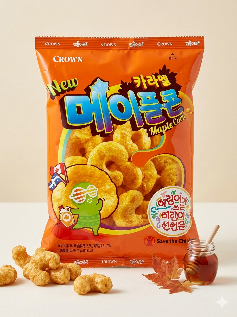 【 4/14收單 】CROWN 皇冠 楓糖焦糖玉米脆果 74g