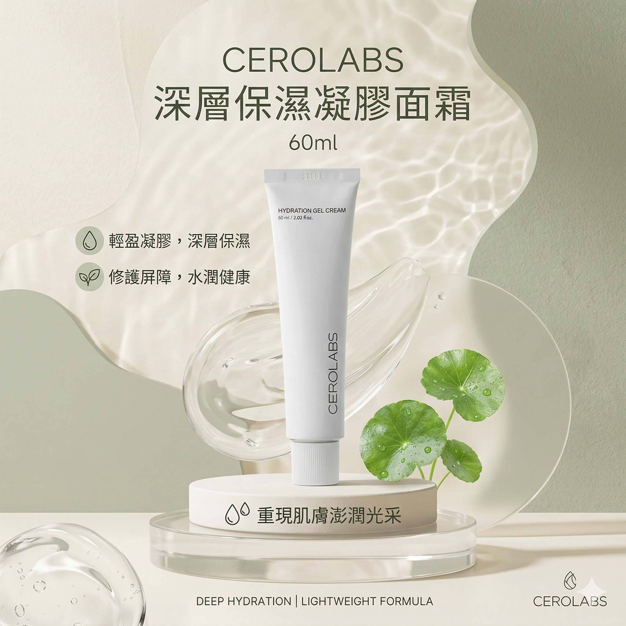 【直播】 CEROLABS LX040902  深層保濕凝膠面霜 60ml