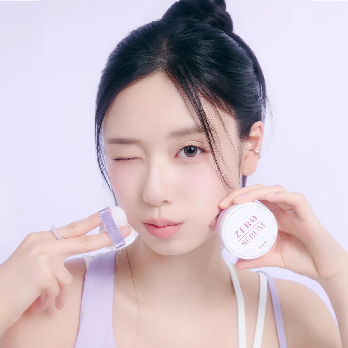 ETUDE Zero Sebum 零毛孔去黃定妝粉 4g#薰衣草紫