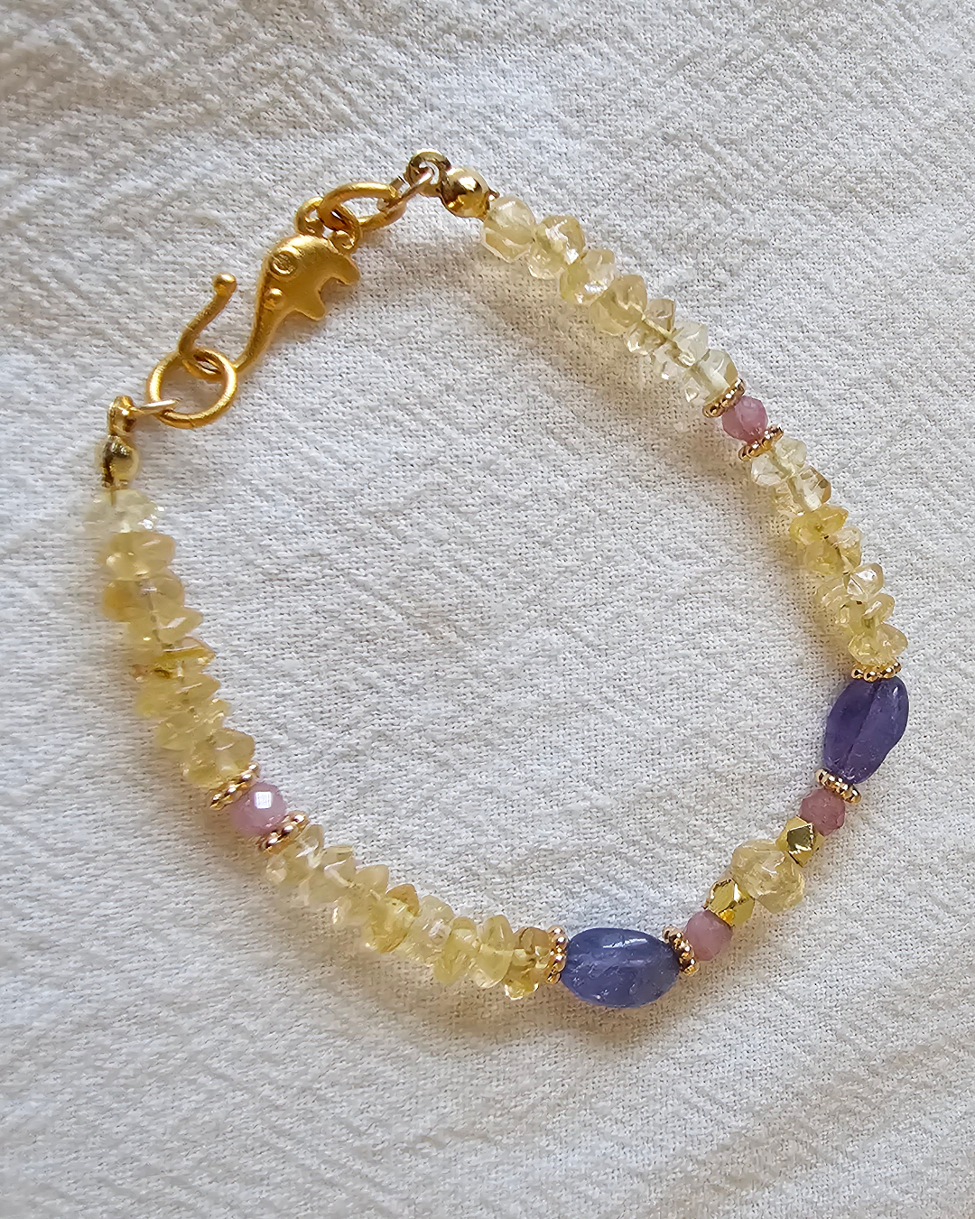粉紫黃水晶 | 寶石手鍊