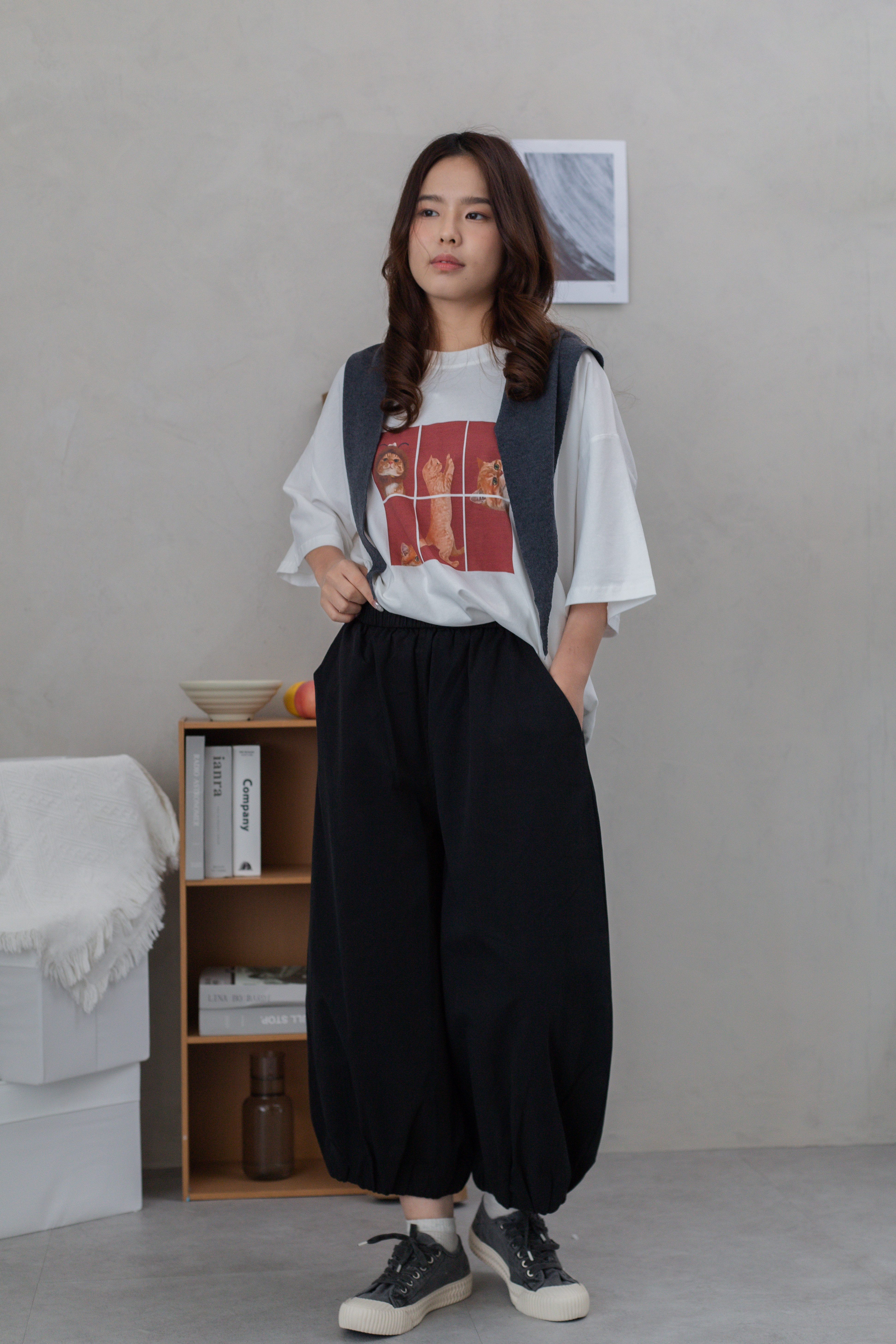 Joane Barrel Leg Pants Black-2684PLBLK