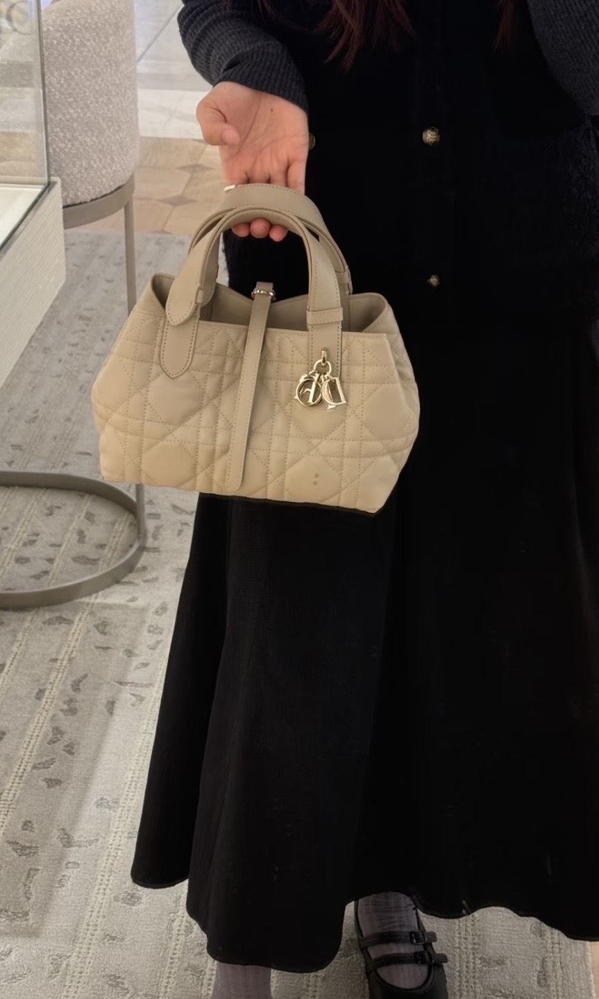 Dior Toujours 手袋 小號 淡米色