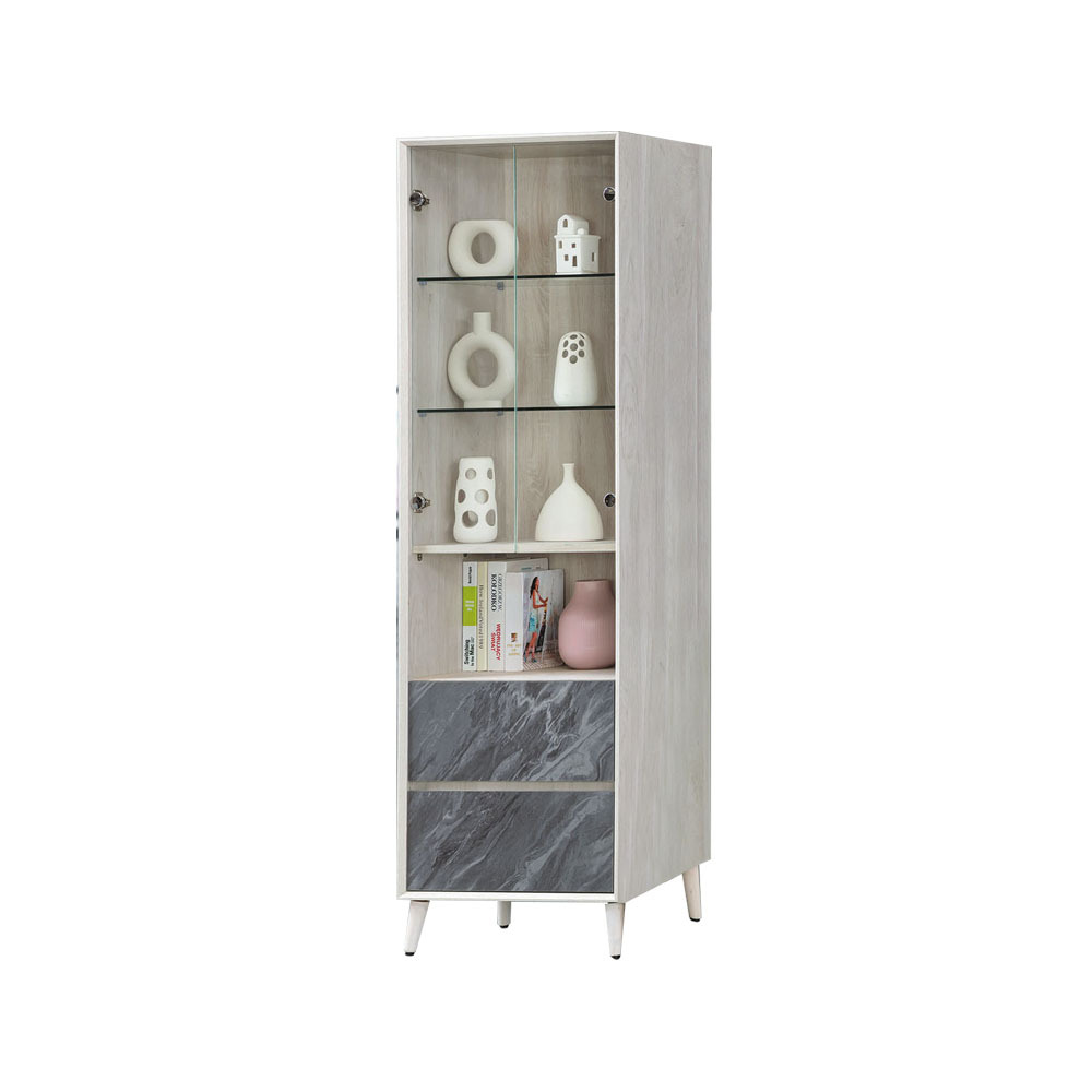 柏蒂家居-凱薩2尺二門二抽展示櫃/收納置物櫃