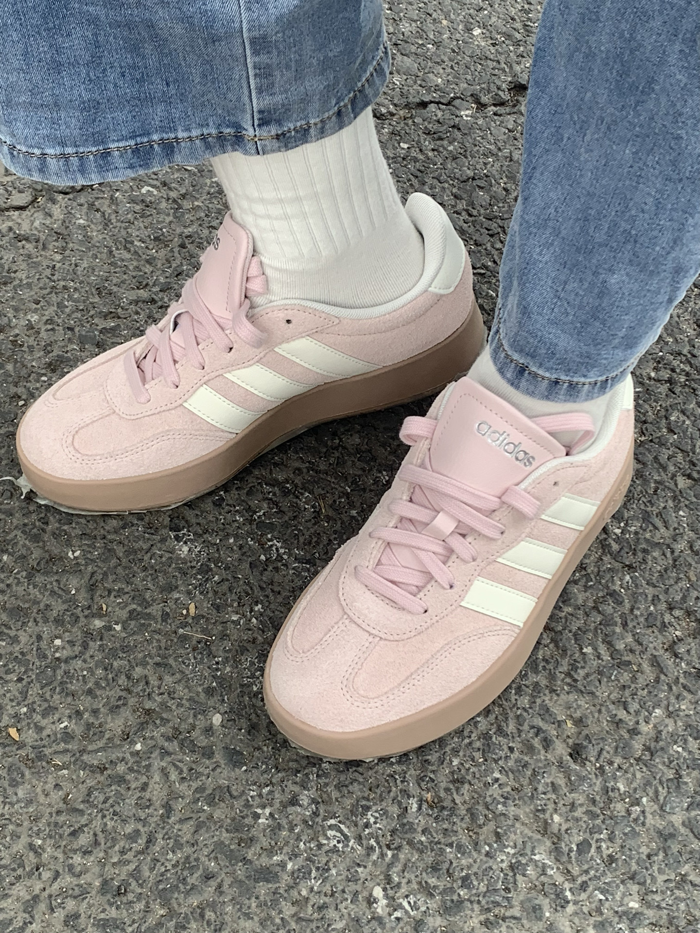 【4/10 ~ 4/12 周末優惠】Adidas BARREDA samba 德訓鞋 厚底 女款 粉色 KH6998