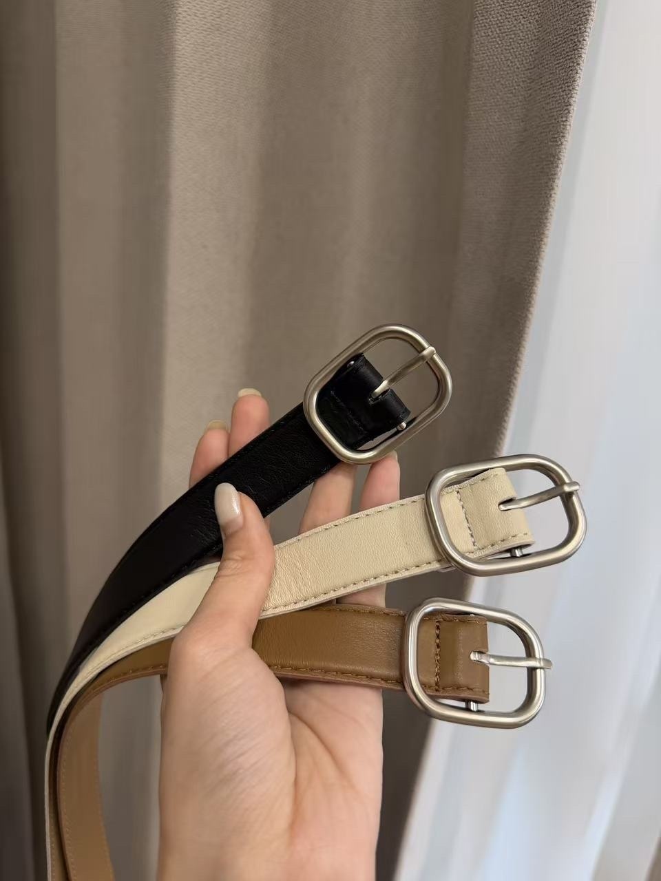 121 正韓銀扣牛皮皮帶