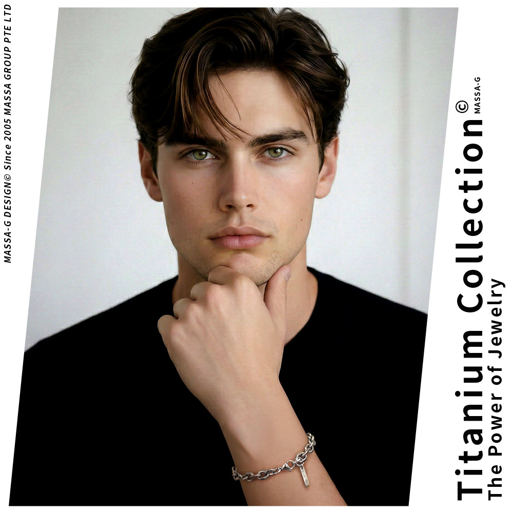 MASSA-G Titanium T01純鈦仿舊手鍊(6mm粗)