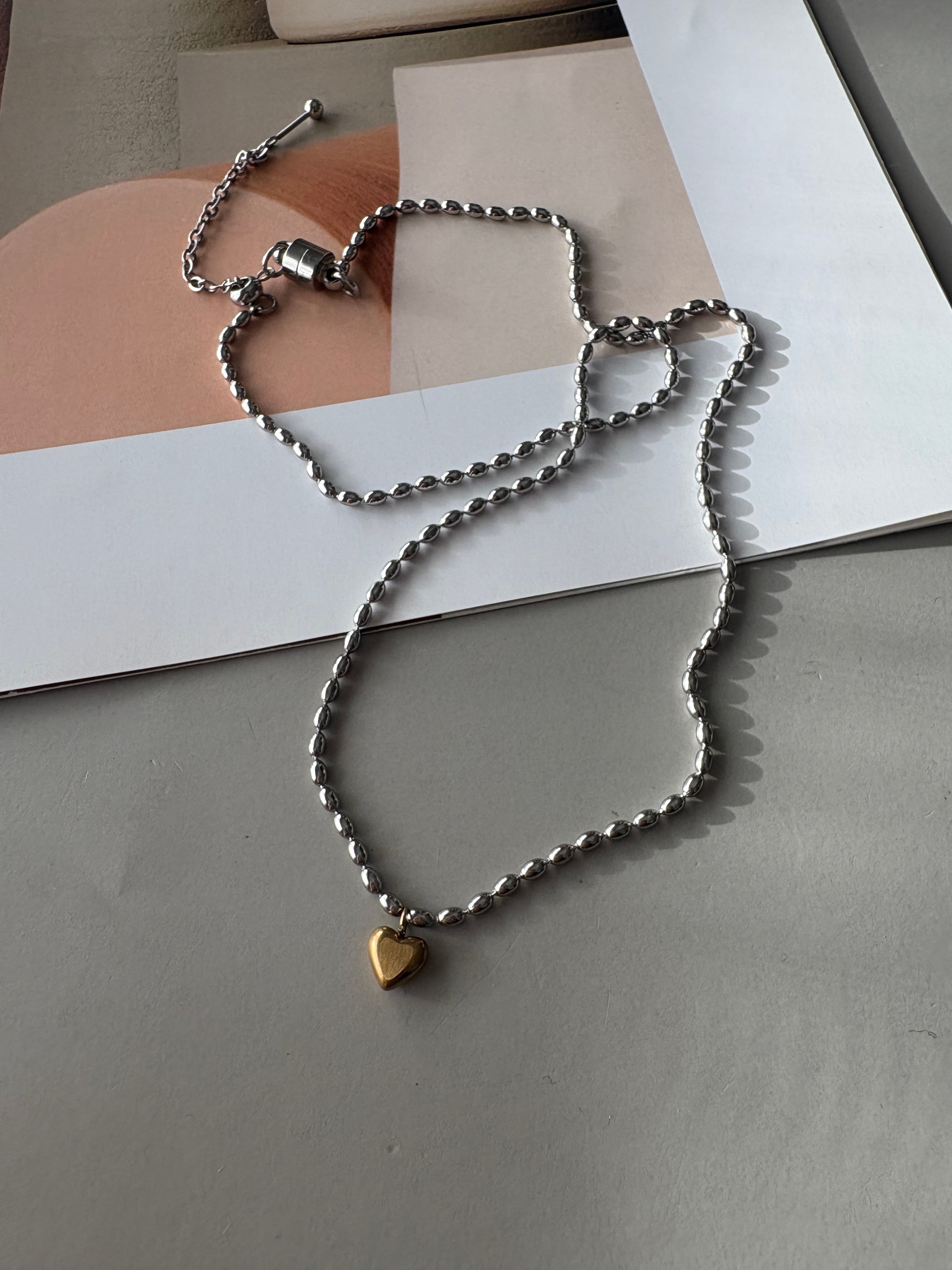 MSA heart charm necklace