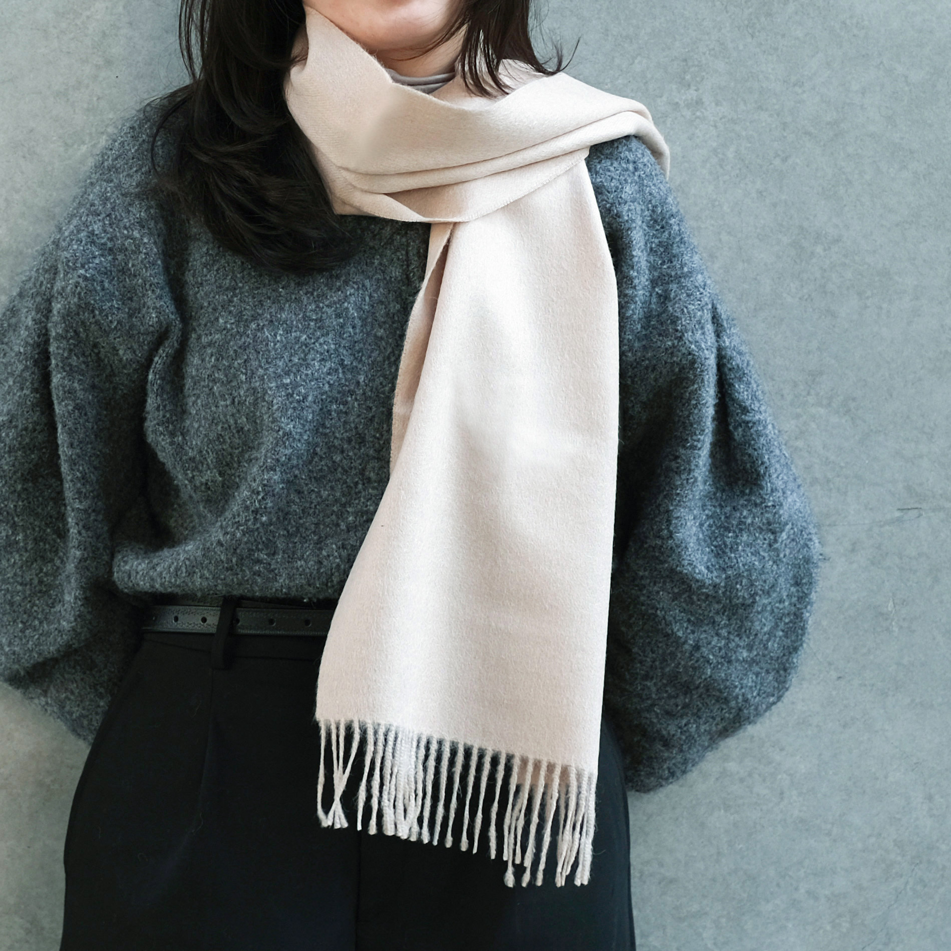 安地斯羊駝圍巾｜米白｜秘魯