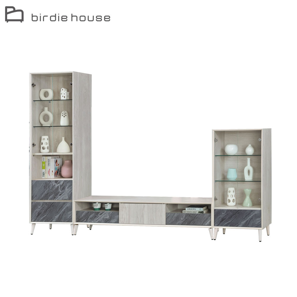 柏蒂家居-凱薩10尺電視櫃組合(2尺展示櫃+6尺電視長櫃+2尺展示低櫃)