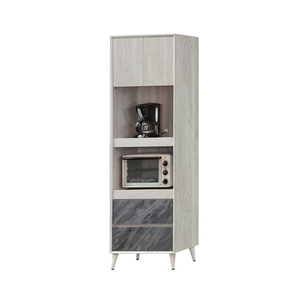 柏蒂家居-凱薩2尺二門二抽二拉盤餐櫃/電器收納櫃/碗盤櫃