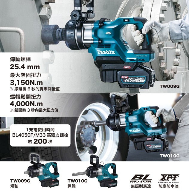 ＊中崙五金【附發票】Makita 牧田 1吋 40V充電無刷套筒板手 TW009GZ(單機) TW009G TW009
